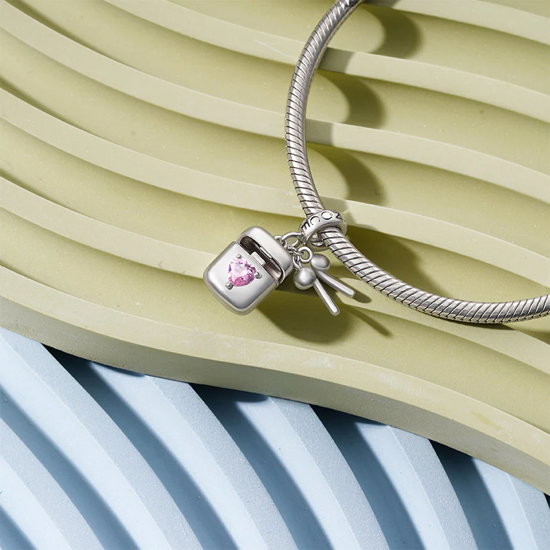 Gnoce Earphone Box Triple Charm Platinum-plated Silver Blend - Image 2