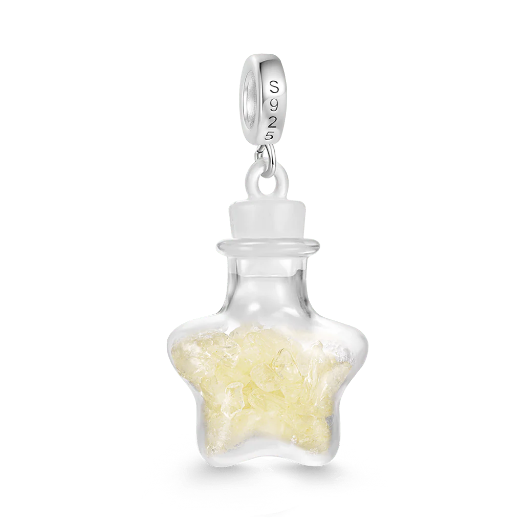 Gnoce East Sea Glass Bottle Charm Platinum-plated Silver Blend - Image 2