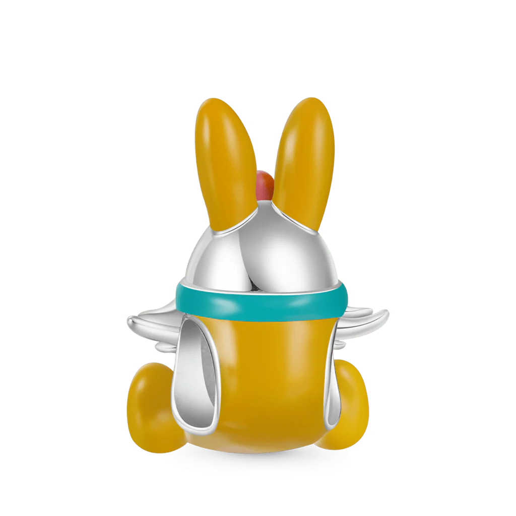 Gnoce Cute Easter Bunny Gnome Charm Platinum-plated Silver Blend - Image 2