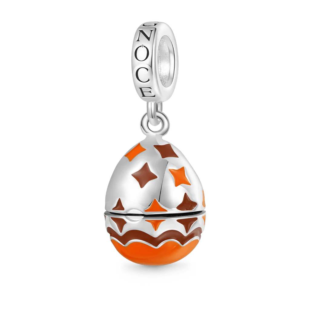 Gnoce Easter Dragon Egg Charm Platinum-plated Silver Blend - Image 2