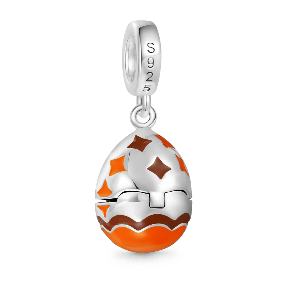 Gnoce Easter Dragon Egg Charm Platinum-plated Silver Blend - Image 3
