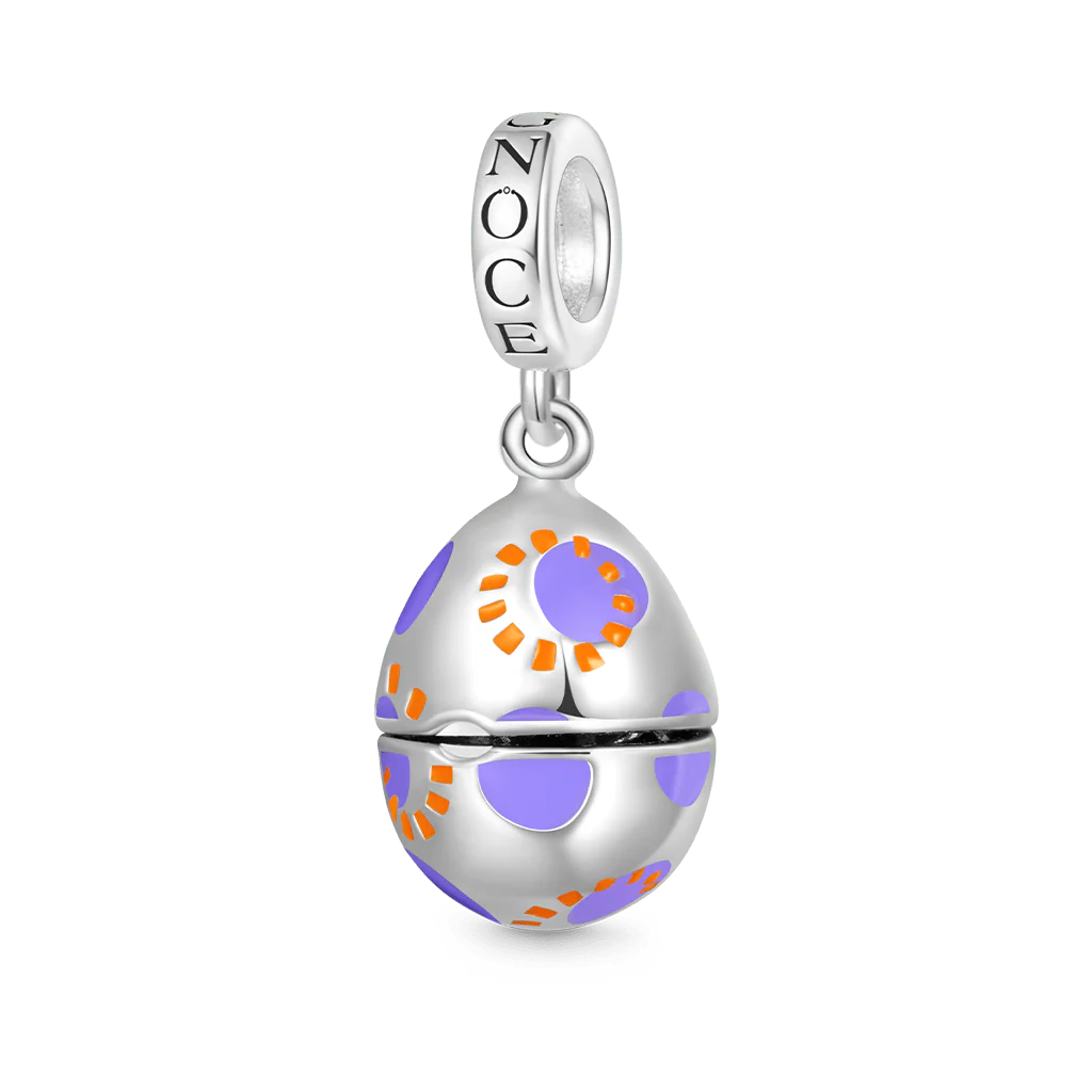 Gnoce Easter Egg-Pocket Black Cat Charm Platinum-plated Silver Blend - Image 2