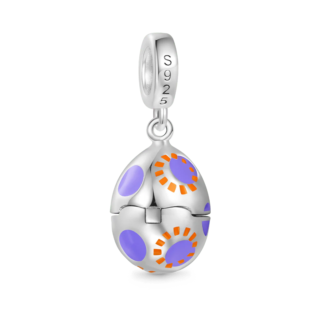 Gnoce Easter Egg-Pocket Black Cat Charm Platinum-plated Silver Blend - Image 3