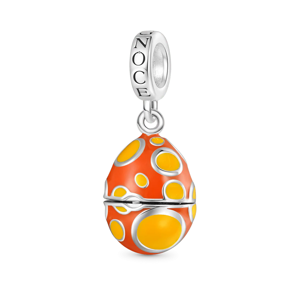 Gnoce Easter Egg-Pocket Dachshund Charm Platinum-plated Silver Blend - Image 2