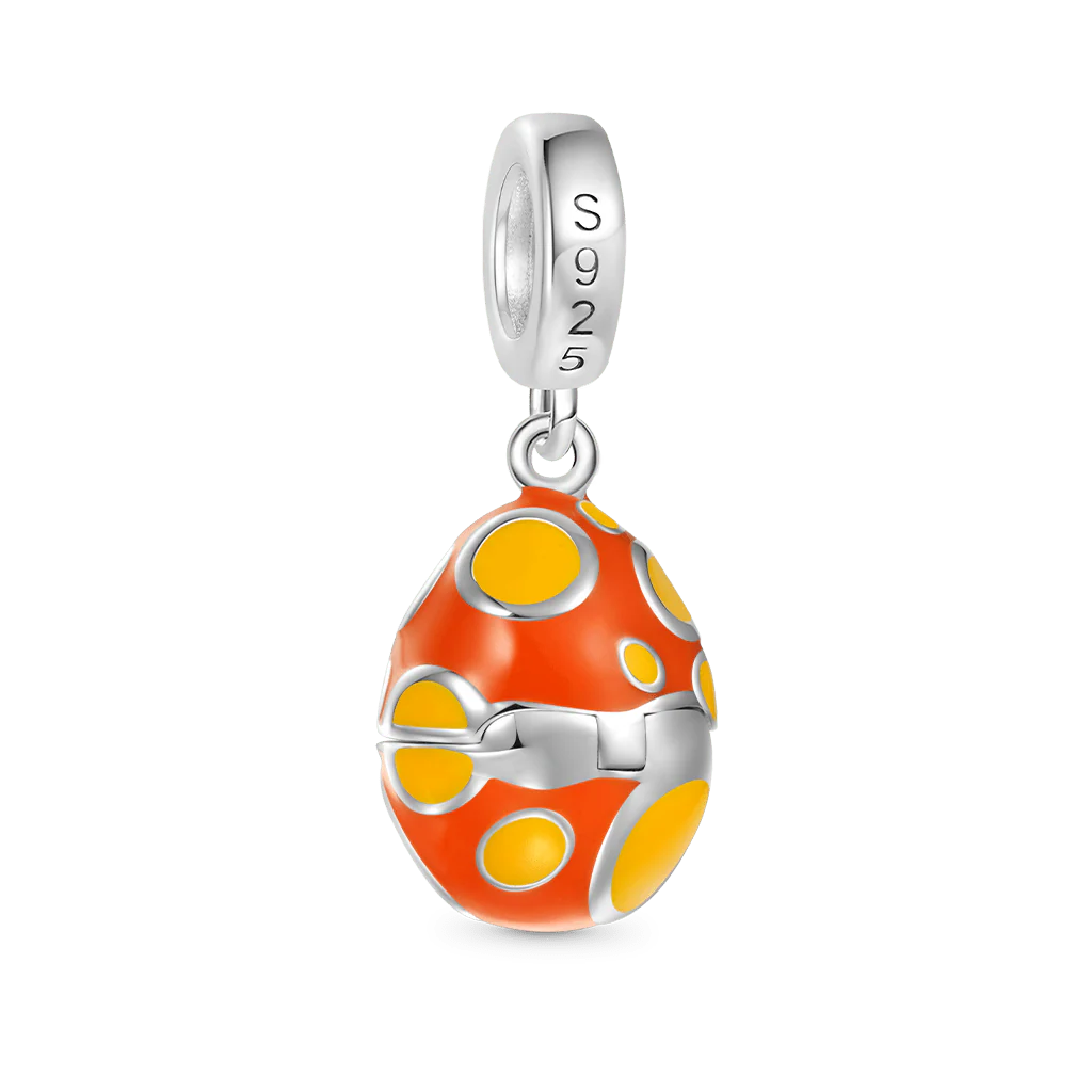 Gnoce Easter Egg-Pocket Dachshund Charm Platinum-plated Silver Blend - Image 3