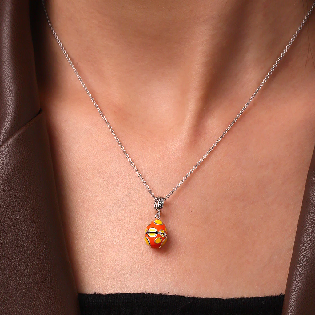Gnoce Easter Egg-Pocket Dachshund Charm Platinum-plated Silver Blend - Image 6