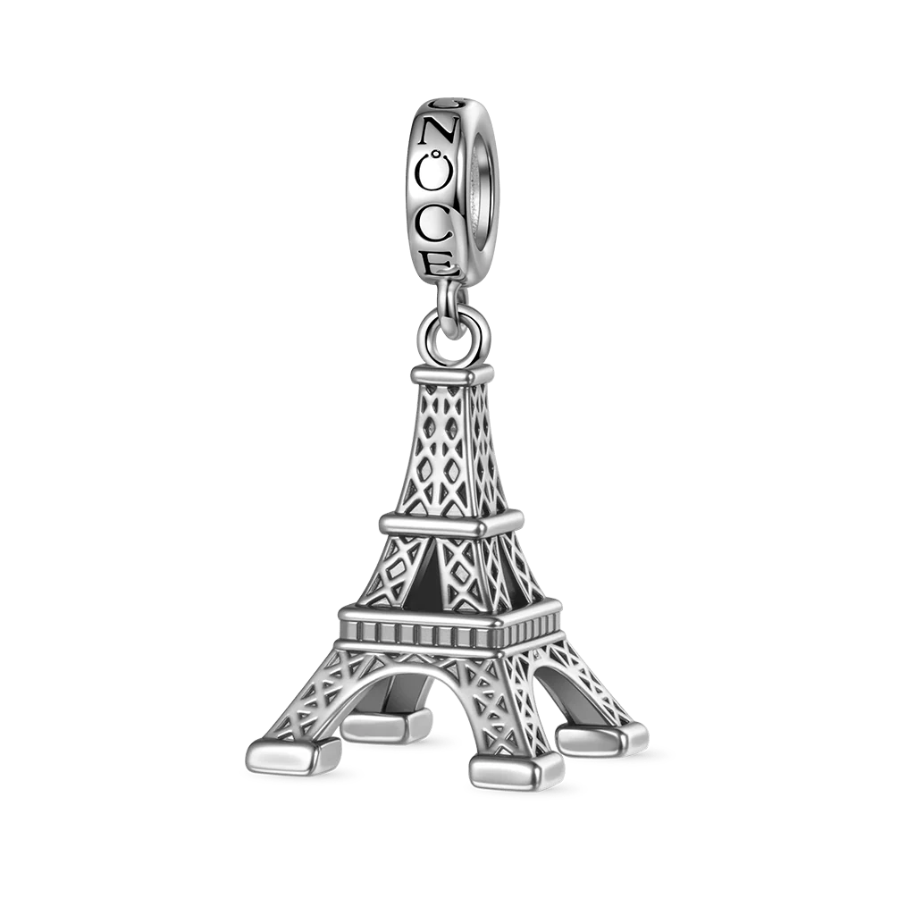 Gnoce Eiffel Tower Charm Platinum-plated Silver Blend