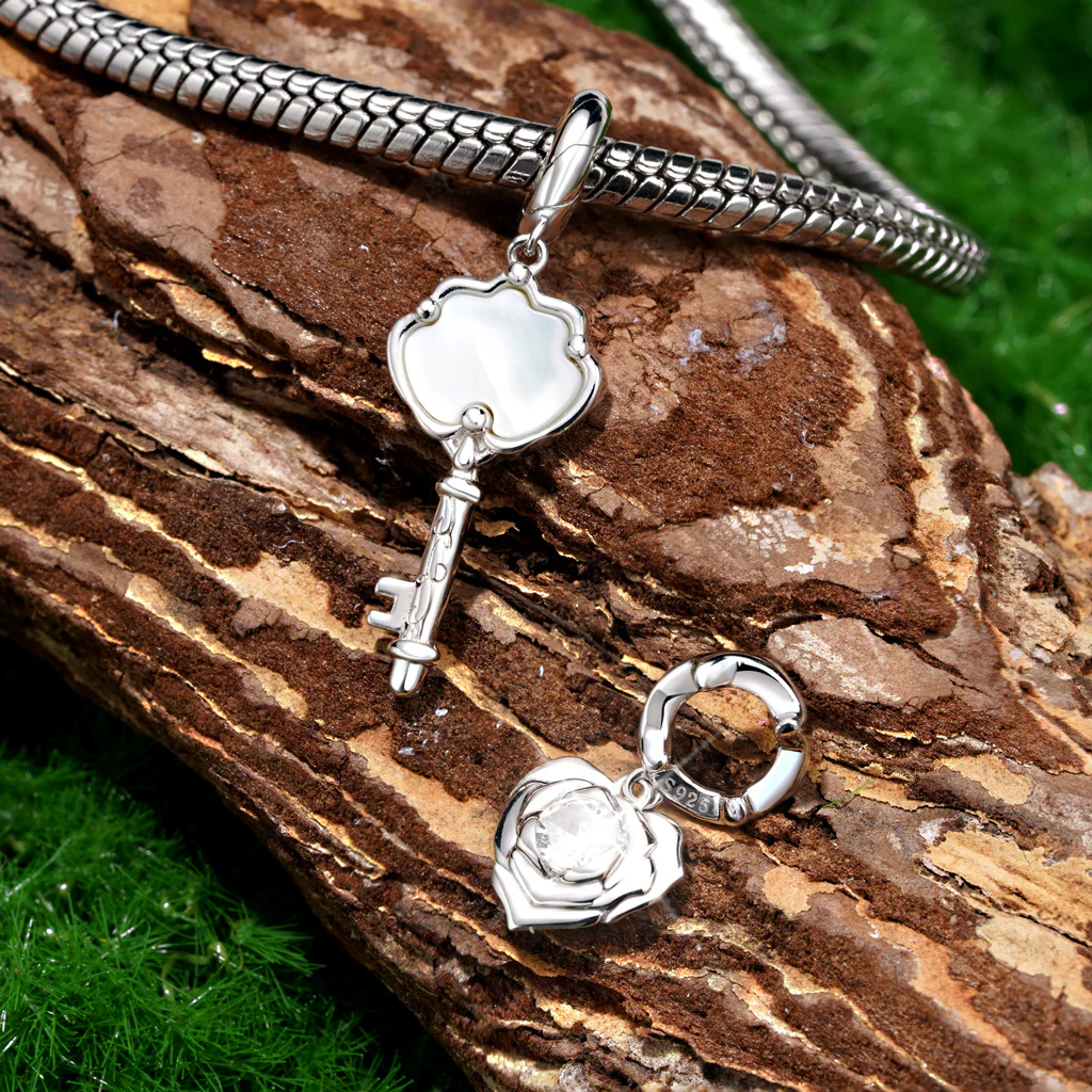Gnoce Elegant Rose Heart Pendant Dangle Charm - Image 3
