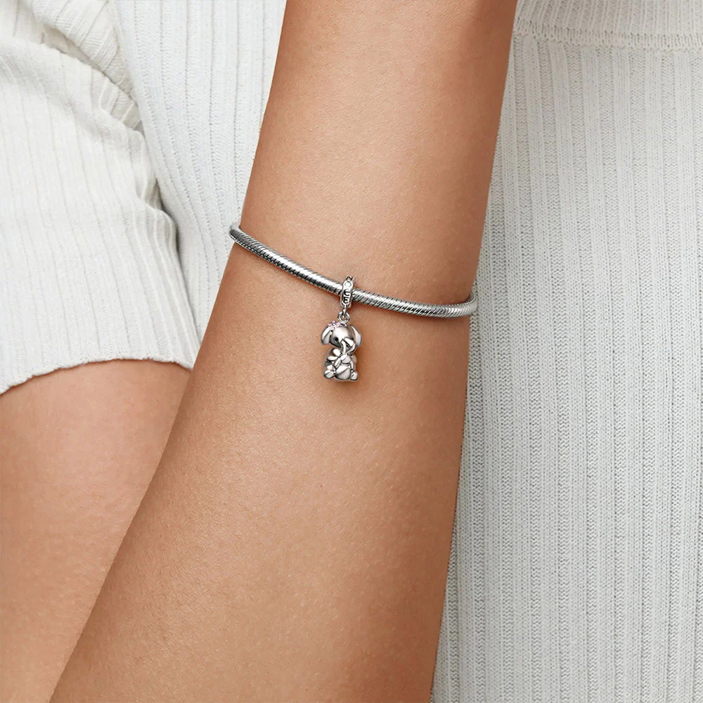 Gnoce Embrace Love Elephant & Baby Charm Platinum-plated Silver Blend - Image 5