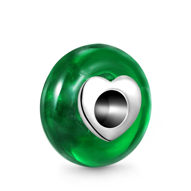 Gnoce Emerald Jade Charm Platinum-plated Silver Blend - Image 2