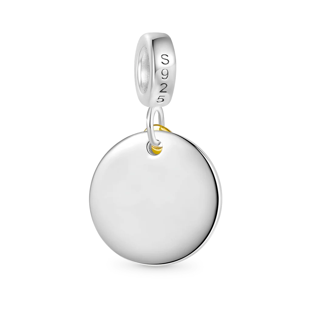 Gnoce Father Daughter Emotional Heart Charm Platinum-plated Silver Blend - Image 2