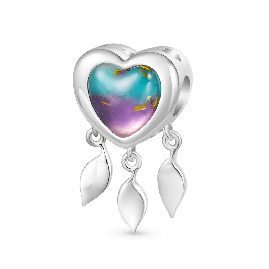 Gnoce Engravable Heart Dream Catcher Charm Platinum-plated Silver Blend - Image 2