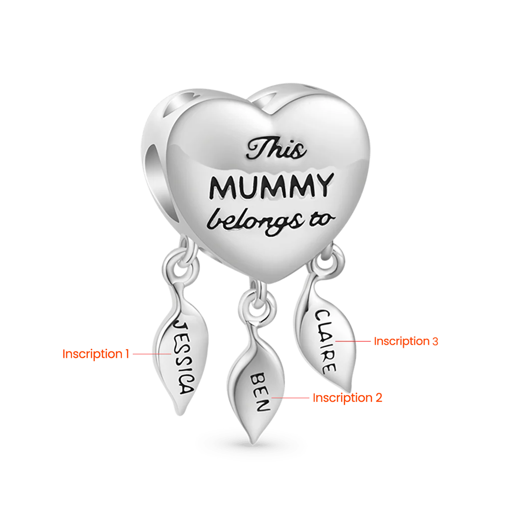 Gnoce Engravable Heart Dream Catcher Charm Platinum-plated Silver Blend - Image 3