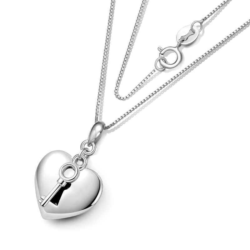 Gnoce Engravable Heart & Key Necklace - Image 3