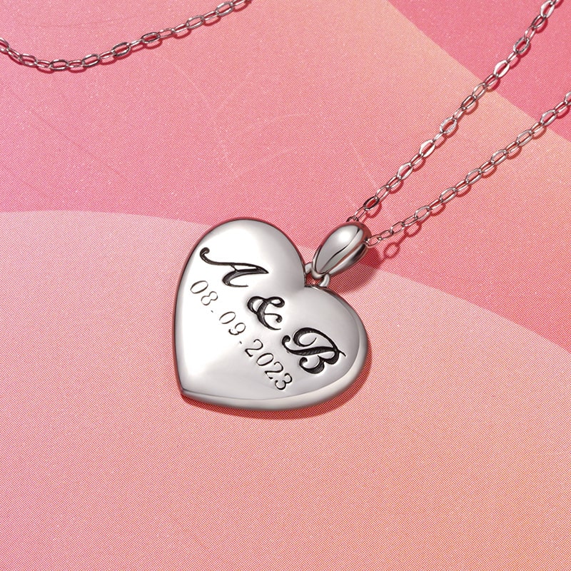 Gnoce Engravable Heart Name Necklace - Image 2