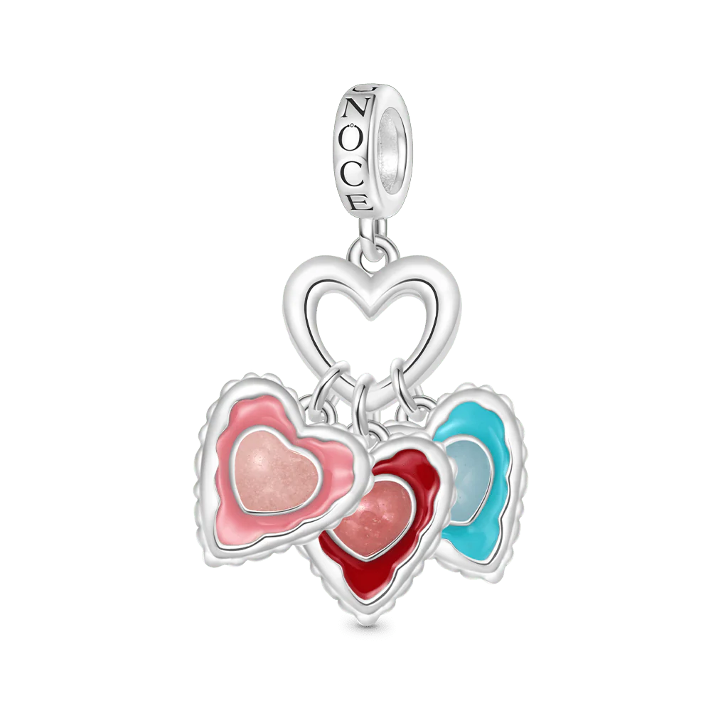 Gnoce Engravable Glow-in-the-Dark Heart Charm Platinum-plated Silver Blend - Image 2