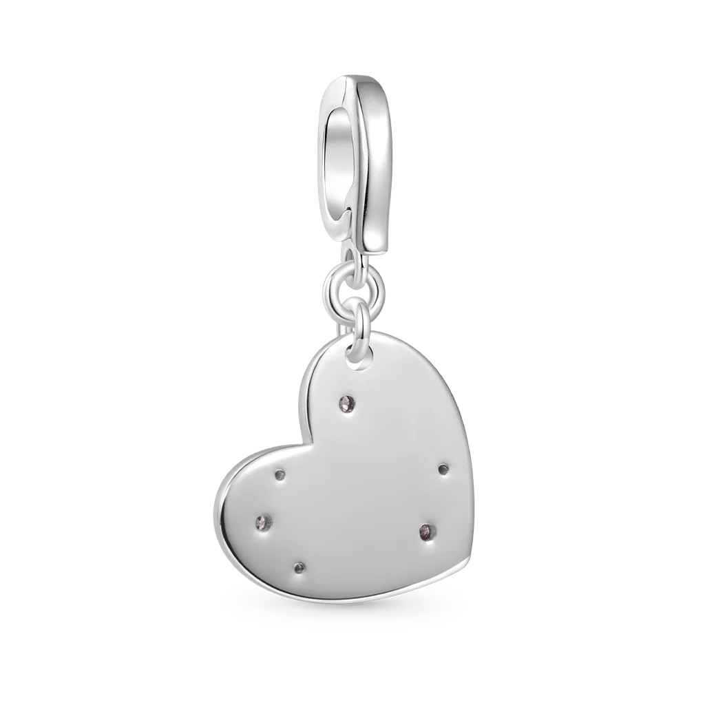 Gnoce Initial Letter Love Clasp Clusters Charm Platinum-plated Silver Blend - Image 3