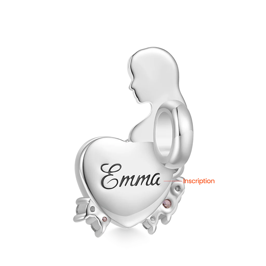 Gnoce Engravable Maternity Personalized Photo Charm Platinum-plated Silver Blend - Image 2