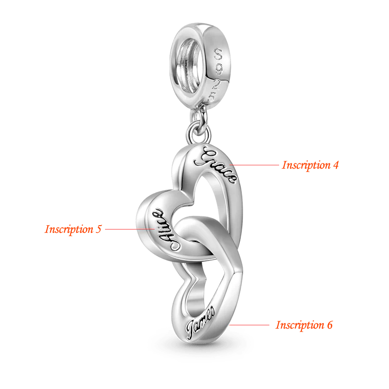 Gnoce Personalized Name Heart Charm Platinum-plated Silver Blend - Image 4