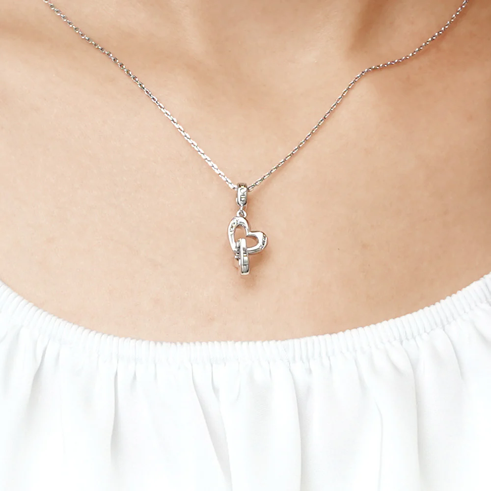 Gnoce Personalized Name Heart Charm Platinum-plated Silver Blend - Image 7