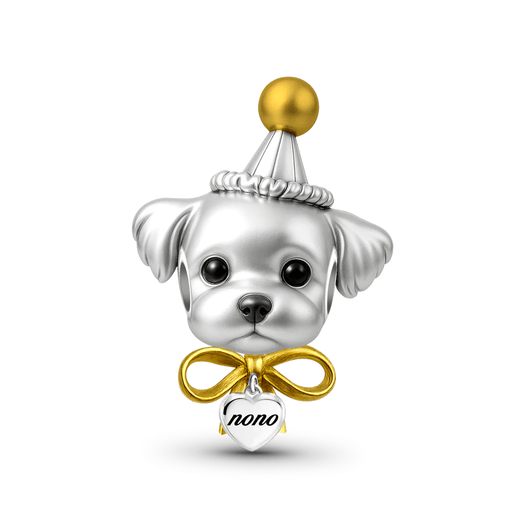 Gnoce Engravable Puppy Birthday Charm