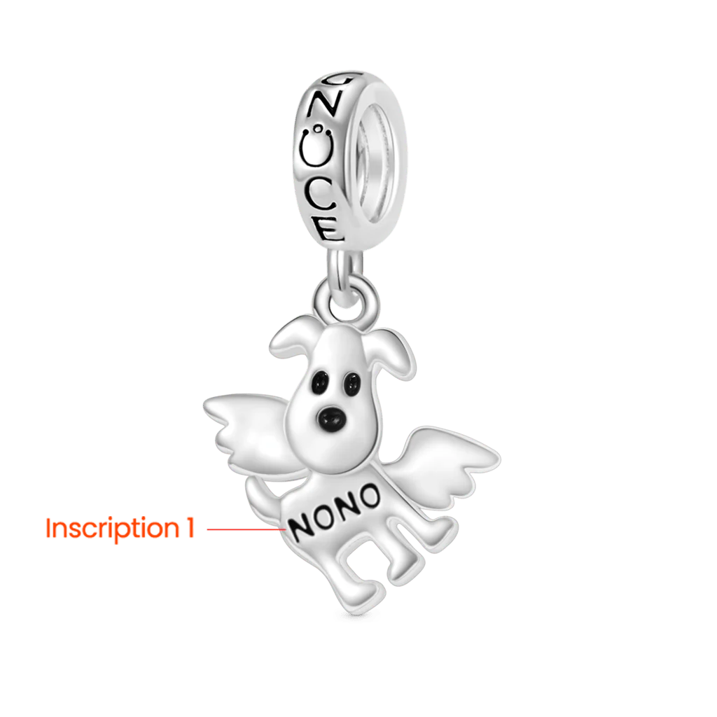 Gnoce Rotating Joint Engravable Puppy Charm Platinum-plated Silver Blend - Image 2