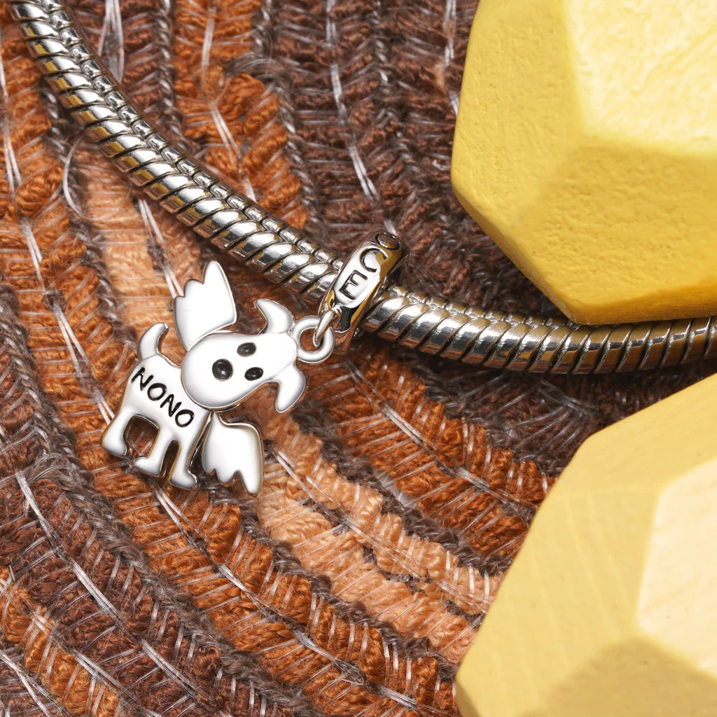 Gnoce Rotating Joint Engravable Puppy Charm Platinum-plated Silver Blend - Image 4