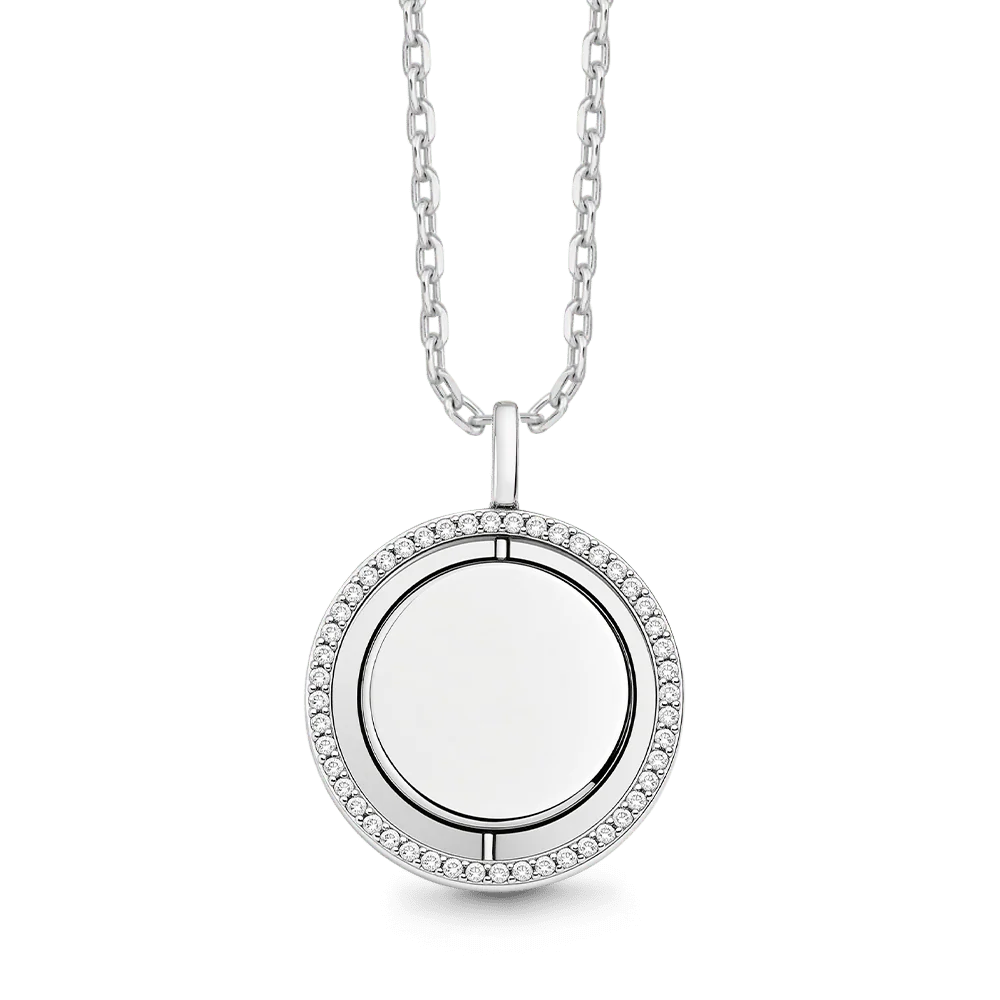Gnoce Personalized Engravable Round Pendant Necklace with 12 Birthstone Colors - Image 3