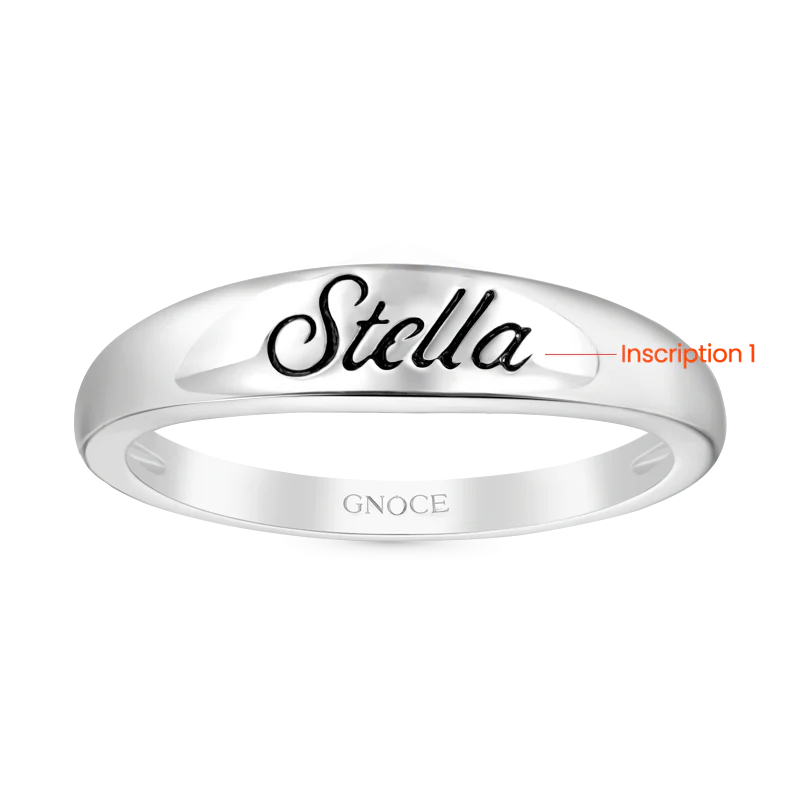 Gnoce Engravable Name Simple Basic Ring - Image 3