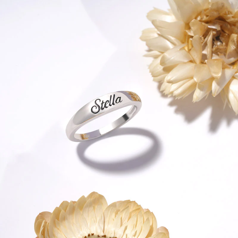 Gnoce Engravable Name Simple Basic Ring - Image 4