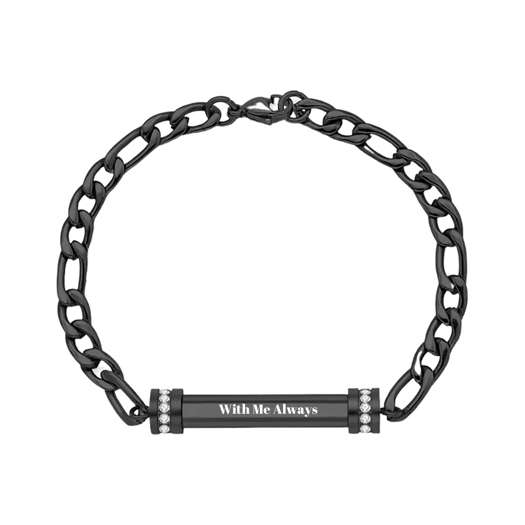 Gnoce Custom Engraved Figaro Chain Bracelet - Image 3