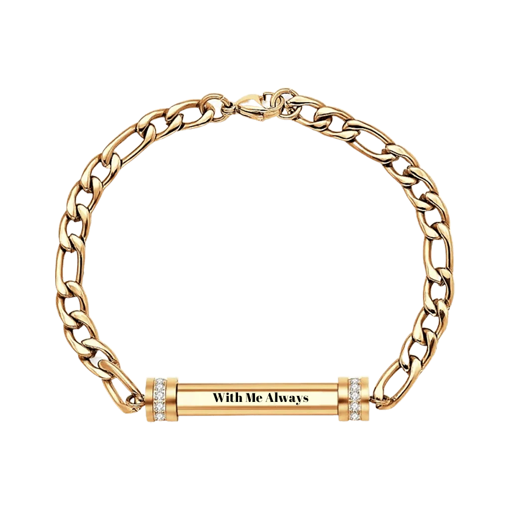 Gnoce Custom Engraved Figaro Chain Bracelet - Image 4