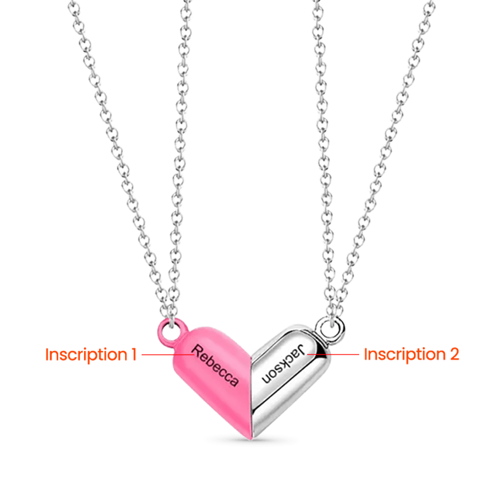 Gnoce Customized Engraving Name Rotating Deformation Magnetic Couple Necklace - Image 3