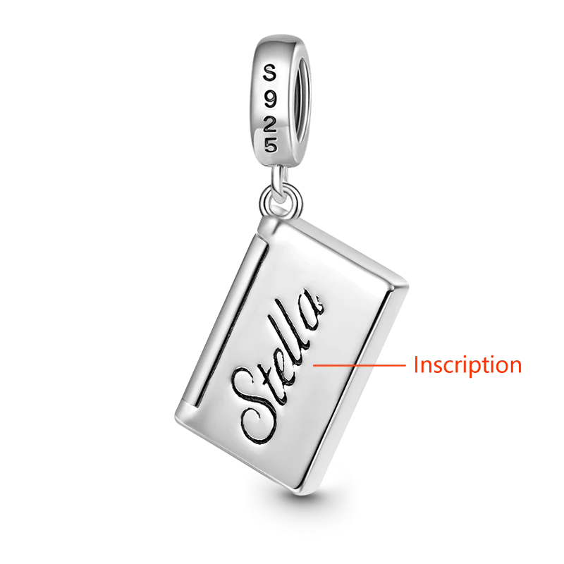 Gnoce Openable Envelope Love Letter Engravable Charm Platinum-plated Silver Blend - Image 2