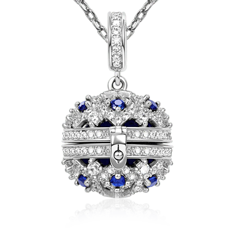 Gnoce Essential Oil Ball Fashion Necklace Platinum-plated Silver Blend