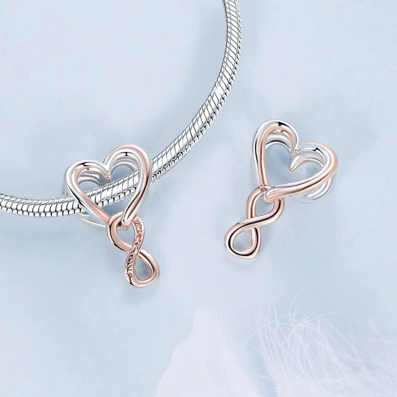 Gnoce Rose Gold Eternal Heart Charm - Image 2