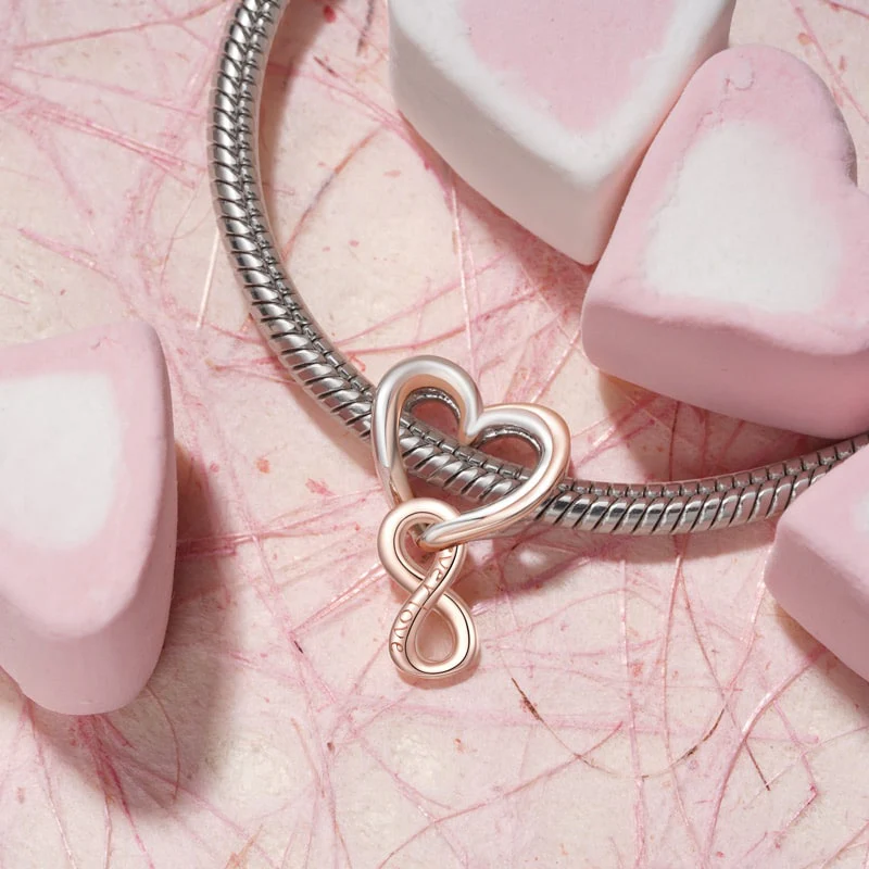 Gnoce Rose Gold Eternal Heart Charm - Image 4