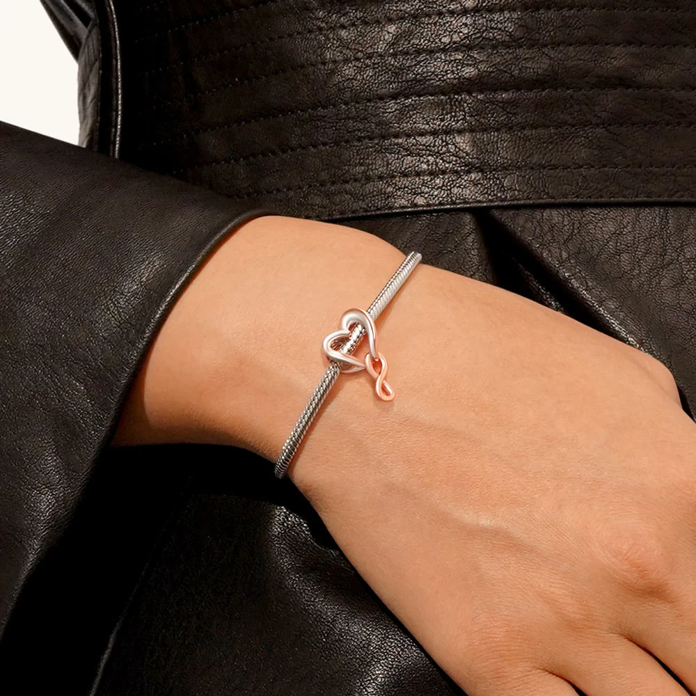 Gnoce Rose Gold Eternal Heart Charm - Image 6