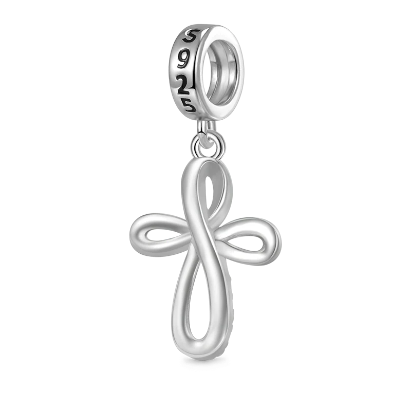 Gnoce Eternal Ribbon Cross Pendant Dangle Charm - Image 2