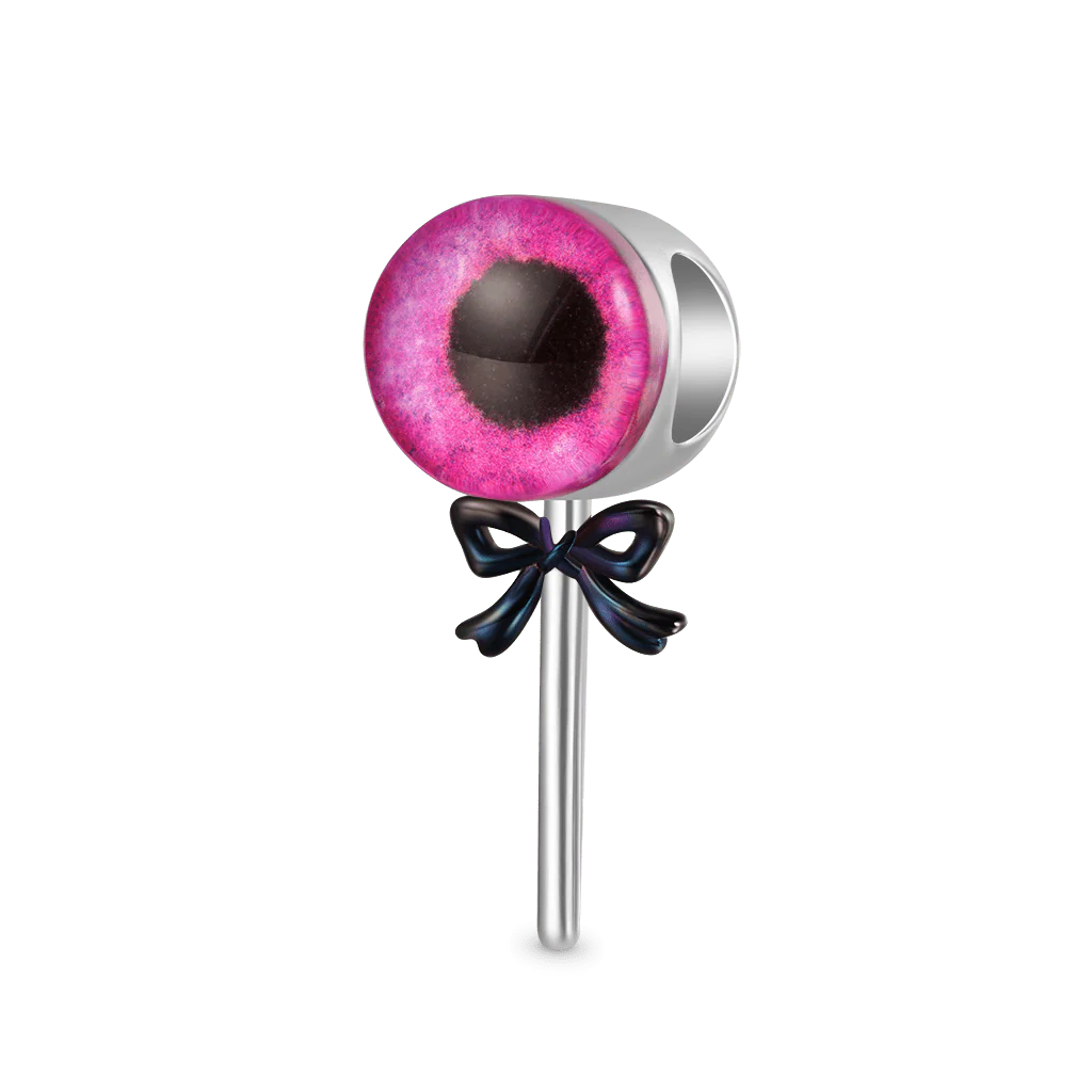 Gnoce Eyeball Lollipop Charm Platinum-plated Silver Blend