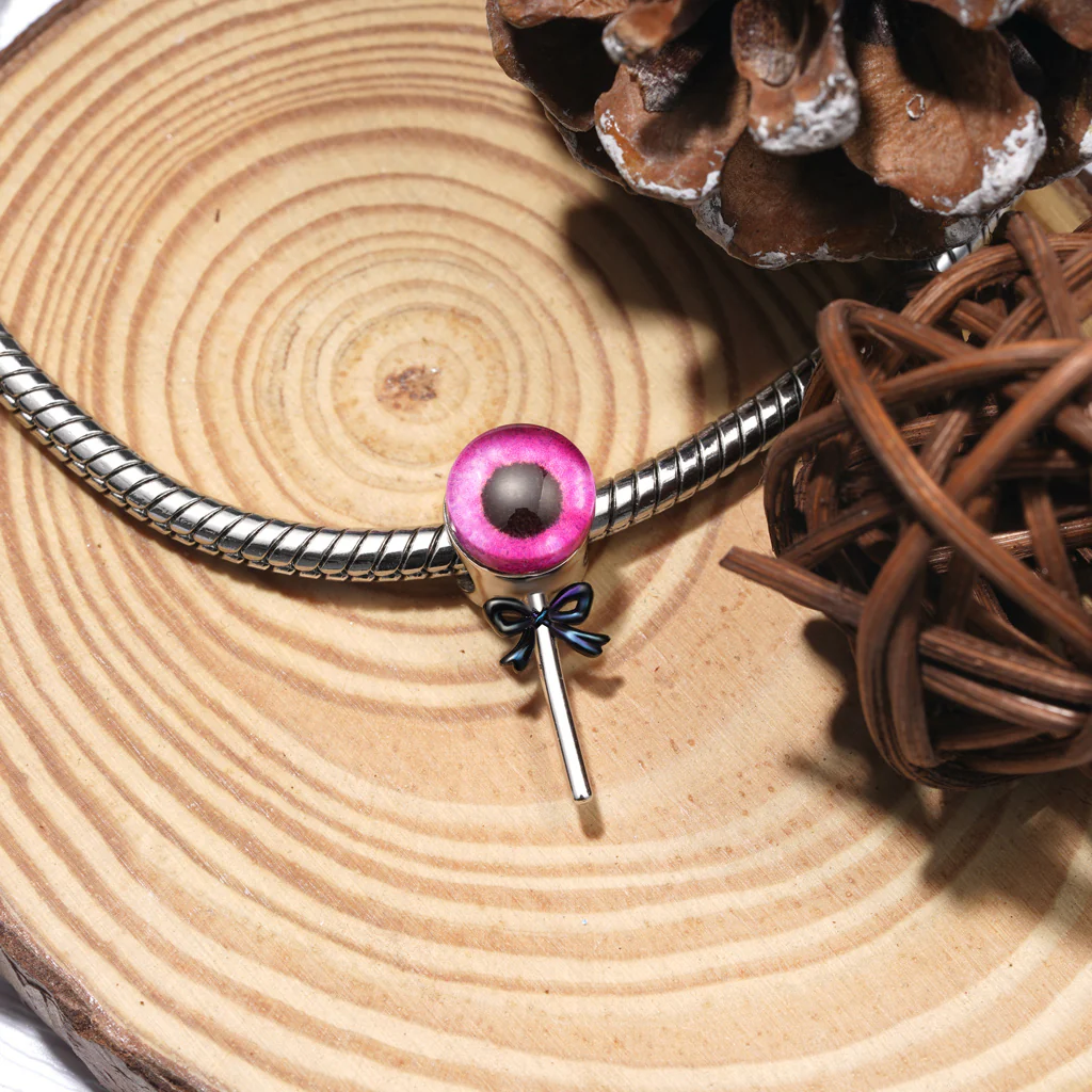 Gnoce Eyeball Lollipop Charm Platinum-plated Silver Blend - Image 3