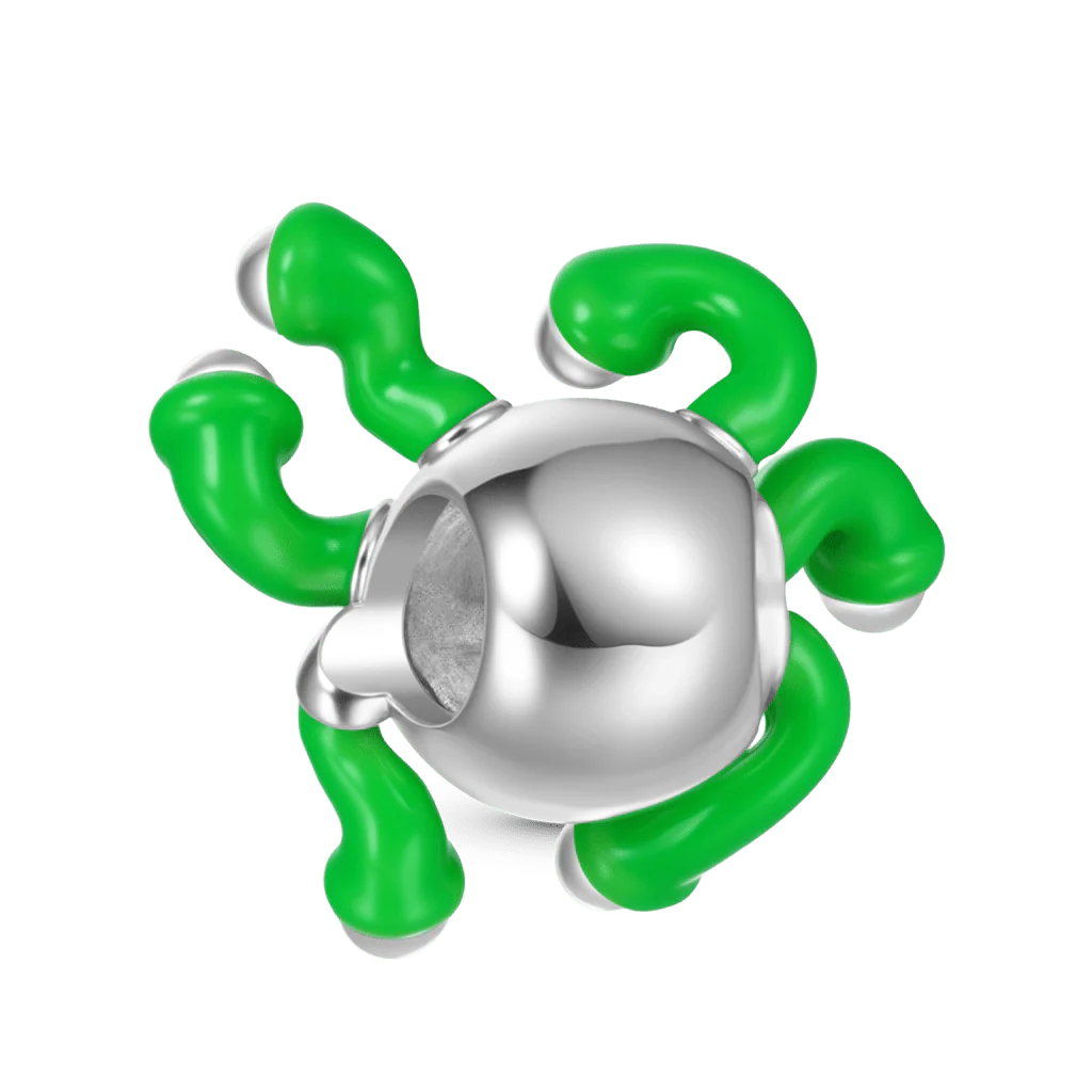 Gnoce Eyeball Monster Glow-in-the-Dark Charm Platinum-plated Silver Blend - Image 2