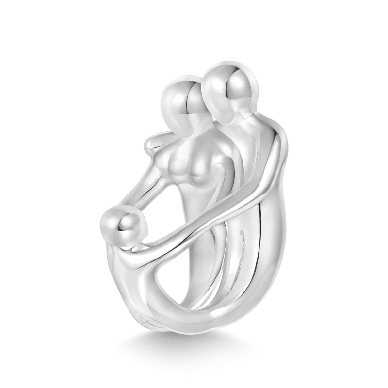 Gnoce Happy Family Embraces Charm Platinum-plated Silver Blend
