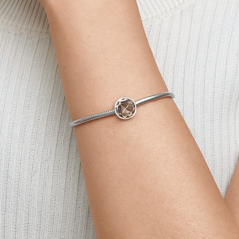 Gnoce Lucky Clover Family Love Photo Charm Platinum-plated Silver Blend - Image 5