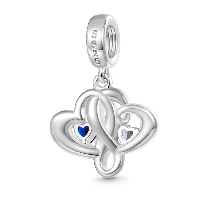 Gnoce Family Love Heart Engravable Charm Platinum-plated Silver Blend - Image 3