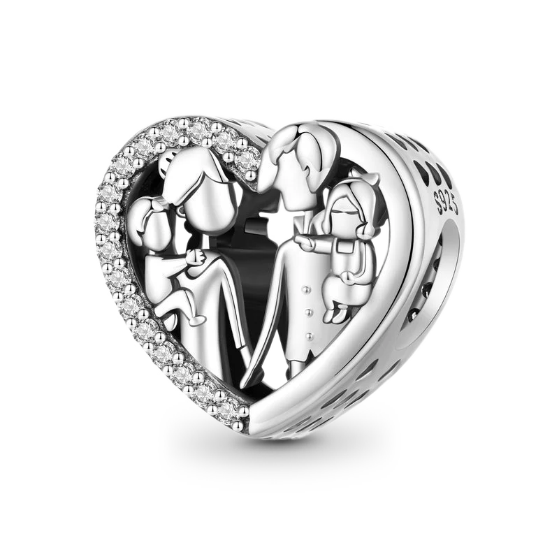 Gnoce Warm Family Love Heart Charm