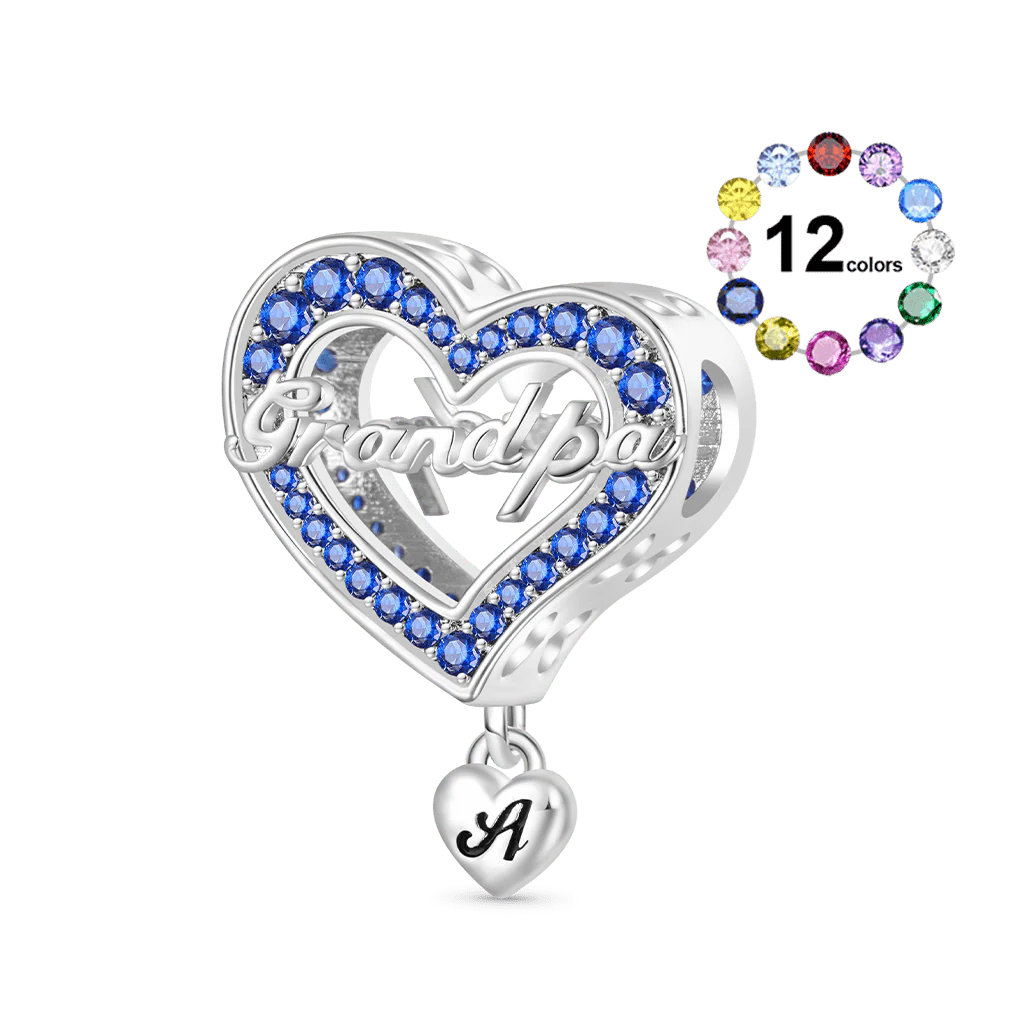 Gnoce Family Members Grandpa Charm Platinum-plated Silver Blend