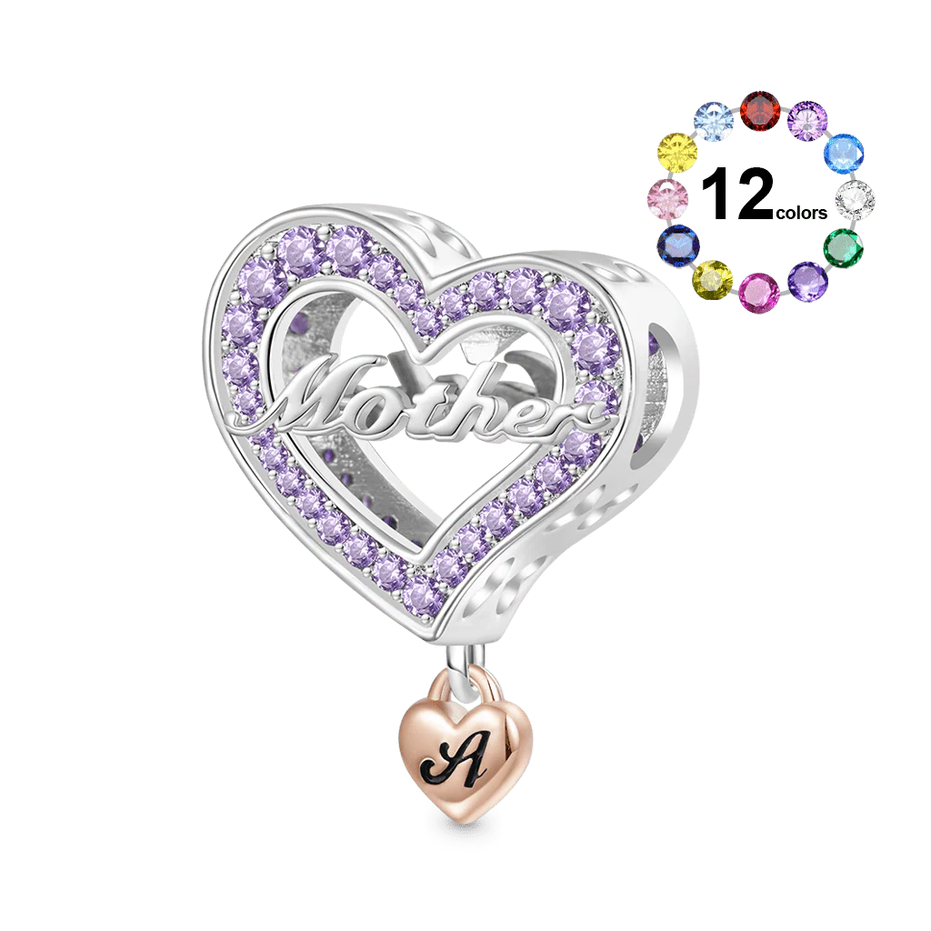 Gnoce Family Members Mother Charm Platinum-plated Silver Blend