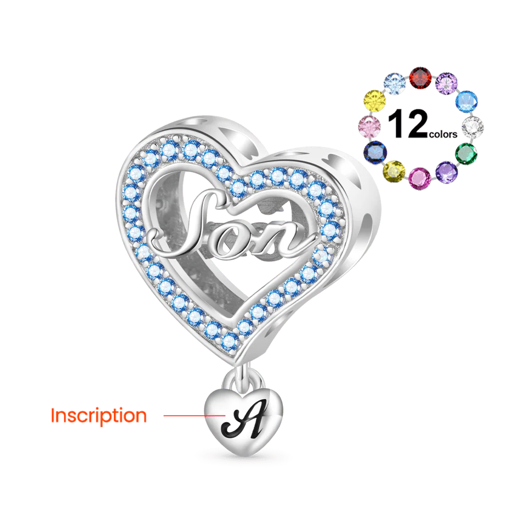 Gnoce Family Members Son Charm Platinum-plated Silver Blend - Image 2