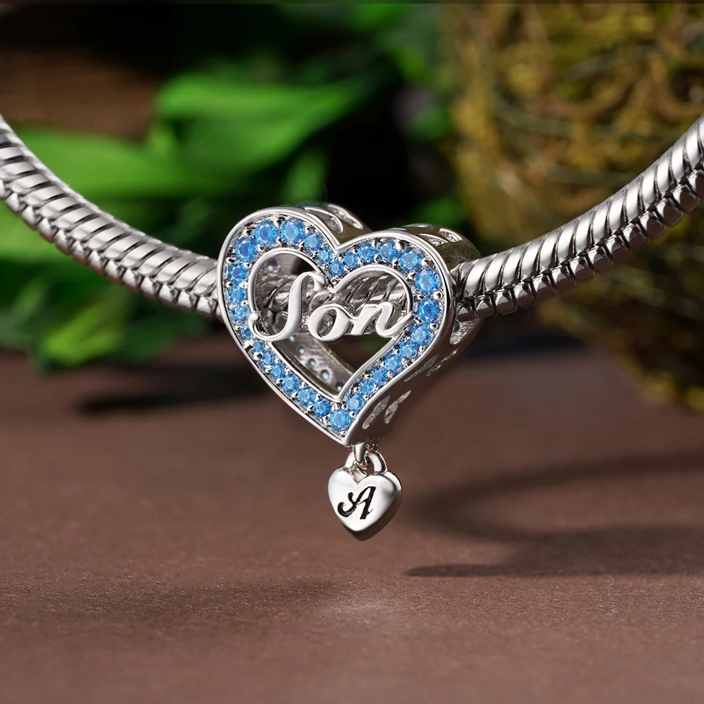 Gnoce Family Members Son Charm Platinum-plated Silver Blend - Image 5